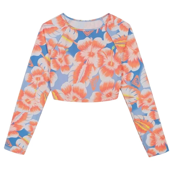 Roxy Cropped Floral Rashguard - Picture 1 of 7